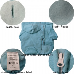 Teal Blue Blank Dog Hoodie
